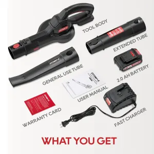 [USA Direct] Ecomax 18V Electric Leaf Blower Cordless with 2 Battery & Charger, Lightweight Blower Battery Powered for Lawn Care & Snow Blowing & Yard Cleaning