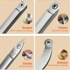 8Pcs Tungsten Carbide Cutters Inserts Set for Wood Lathe Turning Tools WenCrew Universal Carbide Tip Tipped Cutter Tool Accessories(Included 11mm Square 12mm&8.9mm Round 30x10mm Sharp Point Diamond)