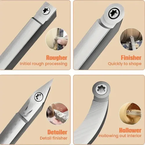 8Pcs Tungsten Carbide Cutters Inserts Set for Wood Lathe Turning Tools WenCrew Universal Carbide Tip Tipped Cutter Tool Accessories(Included 11mm Square 12mm&8.9mm Round 30x10mm Sharp Point Diamond)