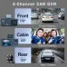 2 Inch IPS Screen Car Dash Cam 3-Channel Driving Recorder G-sensor Loop Recording Parking Monitoring