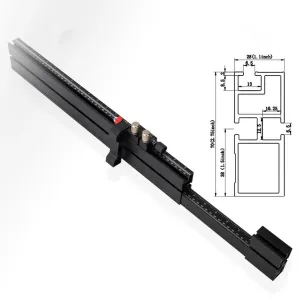 Telescoping Flip Fence Miter Gauge Fence 500mm to 890mm Extendable T Slot Track with Quick Positioning 0.05mm Fine Adjustment