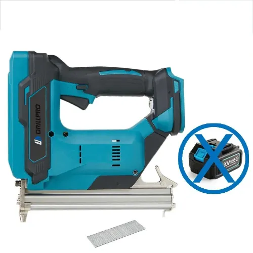Drillpro Brushless F30 18V Electric Nail Gun Compatible with Mak Battery High Power Cordless Design Ideal for Wood Inlaying and Furniture Manufacturing 100 Nails Included