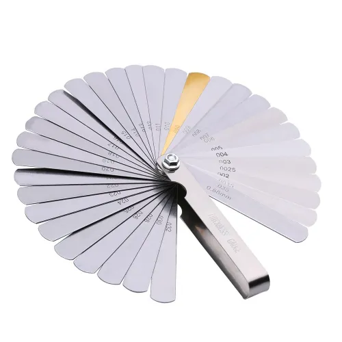 Stainless Steel Feeler Gauge Set 32 Blades Metric and Imperial 0.04mm to 0.88mm for Precise Calibration Thickness Measurement Tool Dual Marked
