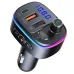T65 bluetooth V5.0 FM Transmitter 18W PD + QC3.0 USB Car Charger 9 Colors Atmosphere Lights Siri Voice Control Hands-free Calls Digital Display Wireless Radio Adapter Music Play Car Kit