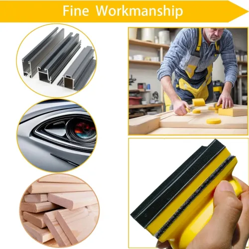 16 PCS Handheld Hand Sanding Blocks Set Hook and Loop Interchangeable Design for Diverse Applications Perfect for DIY Enthusiasts