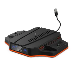 DOBE PS5 Slim Game Console Cooling Base with RGB Colorful Ambient Light Game Controller Charging Station TP5-3583