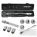 5PCS Torque Wrench Set 28-210Nm Bi-Directional Heat-Treated Steel Includes 3 Sockets 1 Extension Bar High Precision Tool