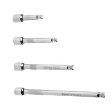 4PCS 1/4 Inch Extension Rod Set Chrome Vanadium Steel 6.3mm Socket Wrench Quick Auto Repair Tools 150mm 100mm 75mm 50mm
