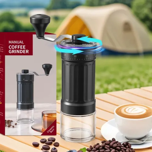 Comfook Manual Coffee Grinder 40-Gear Adjustment Ceramic Grinding Core Home Coffee Utensils