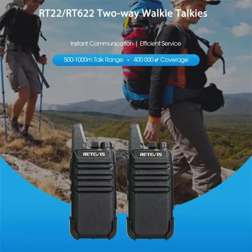 2pcs/Pack Retevis RT22/RT622 Mini Walkie Talkie VOXFunction USB PMR 446 FRS 462 License-free Portable Two Way Radios Station for Restaurant Retail