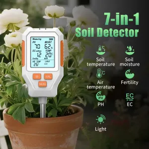 SGS12 3-in-1 SGS15 7-in-1 Soil Analyzer Measures Moisture Temperature pH EC Fertility Light Air Temperature Foldable Digital Display