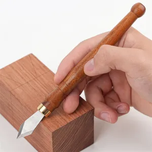 Woodworking Marking Knife MG0-000-0166 1.1mm High Speed Steel Blade Sourwood Handle Brass Ferrule Lightweight Compact Craft DIY Tool