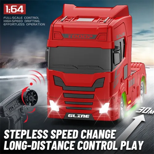 YF 3605 RTR 1/64 2.4G 4WD Mini Drift RC Car Truck Tractor Support App Remote Controlled LED Light Two Speed Full Proportional Engineering Vehicle Desktop Toys Model Collection Gift For Boys