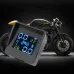 USB Solar Charging Motorcycle TPMS Motor Tire Pressure Tyre Temperature Monitoring Alarm System with 2 External Sensors