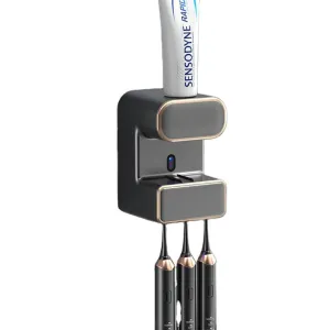 Automatic UV Sanitizer Toothbrush Holder Contact-Free Toothpaste Dispenser Wall-Mounted No-Drill Rack Smart Sterilizatio