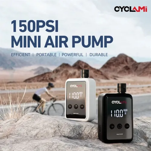 CYCLAMI 150PSI Portable Pocket Bike Electric Air Pump Digital Display MINI Fast Rechargeable Compressor Tire Inflator