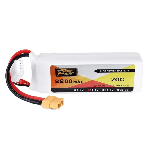 2Pcs ZOP Power 11.1V 2200mAh 3S 20C Lipo Battery XT60 Plug for Eachine Wizard X220 FPV Racing RC Drone