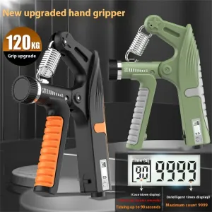 KALOA10-120kg Adjustable R-Type Hand Gripper with Countdown/Counting Finger Strength Rehabilitation Trainer Arm Muscle Hand Exercise Equipment for Men Women