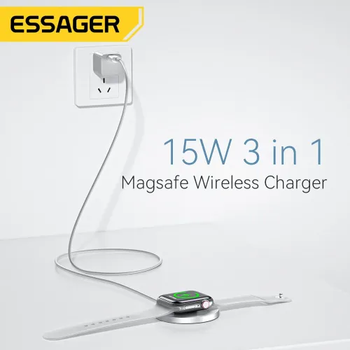 ESSAGER ES-WC05 15W 10W 7.5W 5W 3W Wireless Charger Fast Wireless Charging Pad for Qi-enabled Smart Phones for iPhone 14 Pro Max for 14 Pro 13 12 for Xiaomi 13pro for Huawei Mate50