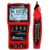 TOOLTOP 3 in 1 Network Cable Tester + Multimeter + Red Light Pen 600M Network Cable Length Measure AC DC Current Voltage Measurement Anti-noise Line Tracker With Bag ET624 ET626 ET628