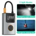 150PSFast Inflation Bike Air Pump 5 Inflation Modes 70W Power 2000mAh Power Bank Digital Display USB Rechargeable Auto Shutup Smart Portable Mini Flashlight Pump for Bicycle Car Basketball