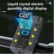 BIKIGHBike Headlight 1200mAh Battery Dual Distance Beam Design Waterproof 4 Light Modes Type-Fast Charge Power Display Bicycle Front Light Flashlight for Cycling