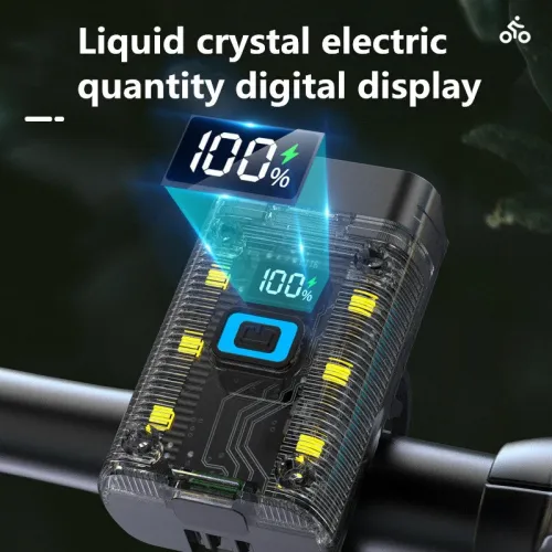 BIKIGHBike Headlight 1200mAh Battery Dual Distance Beam Design Waterproof 4 Light Modes Type-Fast Charge Power Display Bicycle Front Light Flashlight for Cycling