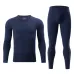 TENGOO Men's Fall Winter Thermal Underwear Set Simple Base Layer Long-Sleeved Top Pant Casual Pajamas Set