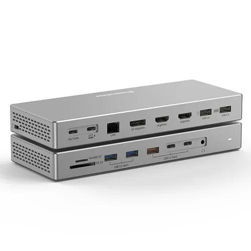 Blueendless HD1601 16-in-1 Type-C Docking Station with USB2.0 USB3.2 PD100W DP/HD Gigabit Port 3.5mm Audio SD&TF3.0 PC Multiports Splitter Adapter