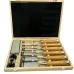 High Carbon Steel Woodworking Chisel Set 8pcs Ergonomic Wooden Handle Sharp Blade Widths 10-38mm Professional Wood Carving Tools