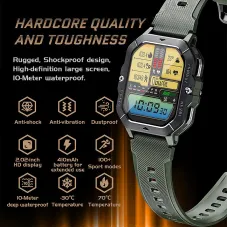 LEMFO C28 2.02-inch HD Screen 410mAh Battery bluetooth Call Heart Rate Blood Pressure Blood Oxygen Monitor Sleep Monitoring Stress Detection Cycle Tracking Multi-sport Modes Music Playback 1 ATM Waterproof Smart Watch