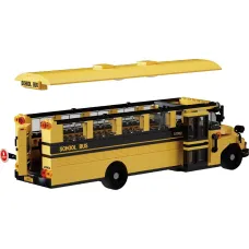 10002 788PCS Classic Yellow American School Bus Model Building Blocks Assembled Kit Small Particle DIY Educational Toys Kid Gift