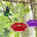 Hand-Blown Hummingbird Feeder Multi-Feed Ports Easy Clean Mount Acrylic Outdoor Hanging Bird Feeder Wind Chimes Design Perfect Gift For Wild Bird Feeder Garden Yard
