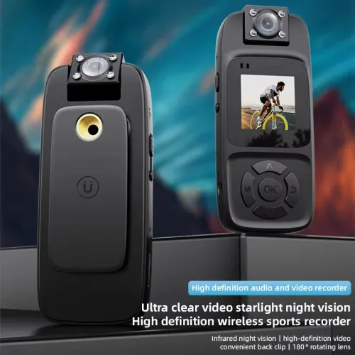 Y10 WiFi Back-clip Mini Sports Camera 4K HD Portable Digital Video Recorder Infrared Night Vision 180 Rotary Lens Police Body Sports Miniature Camcorder