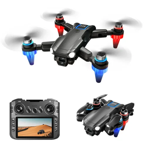 WLRC M9 WiFi FPV with 12.5cm LCD Screen Controller HD Dual Camera Servo Gimbal Optical Flow Positioning Brushless Foldable RC Drone Quadcopter RTF