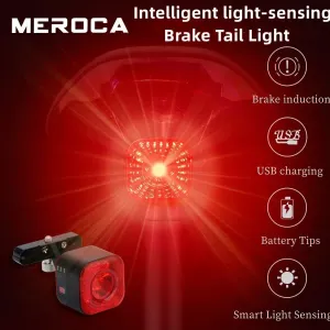 MEROCA XC02 Smart Bike Taillight 100LM LEBrightness 500mAh Battery IPX6 Waterproof Bicycle Warning Light for Electric Bike Mountain Bike