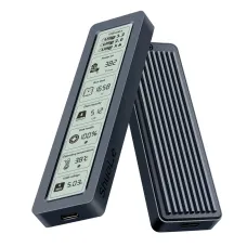 ShuoLe SL-TN26-P M.2 SATA SSD Enclosure with Digital Display USB 3.2 Gen1 Type-C 5Gbps High Speed Aluminum Alloy Heat Dissipation Real Time Monitoring External SSD Case