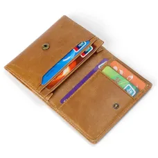 Ekphero Men's Genuine Leather Card Holder Retro Head Oil Wax Multi-card Bag RFID Blocking Credit Card Case Large Capacity ID Card Wallet Case Vintage Hasp Male Purse