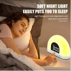 Simulated Sunrise Wake-Up Light Alarm Clock Wake-Up Light Simulates Sunrise Atmosphere Light Electronic Night Light Wake-Up Alarm Clock