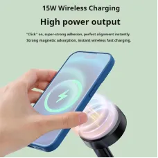 WYS-2309BT 15W Wireless Charging Speaker Portable bluetooth Speaker Vacuum Magnetic Adsoption 5W Internal Magnetic Speaker Foldable Design Phone Stand Speakers for Desktop Broadcasting