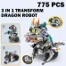 Steam 3IN1 Technical Transform Dragon / Snails / Guitarist / Esports Girl Robot Assembly Building Blocks Kit With Remote Controller Coding Robotic Projects Creative Toys