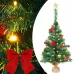 Artificial Christmas Tree with 20 LEDs, Easy Assembly Premium Spruce with Metal Stand and 60 Branchs for Home,Office,Party,Holiday Indoor Outdoor Decoration