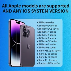 IOS Soft LineEndoscope Camera For iPhone APPLE 8MM Cars Endoscopic Flexible Line IP68 Waterproof 8 LEDs Borescope Inspection For iPhone For iOS