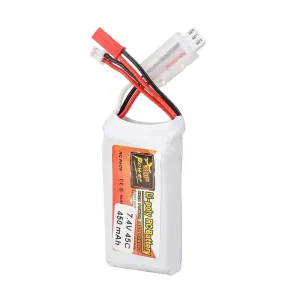 ZOP Power 2S 7.4V 450mAh 45C LiPo Battery JST Plug for Betafpv Pavo Pico Whoop RC FPV Racing Drone