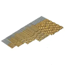 Drillpro 50PCS 1/1.5/2/2.5/3mm HSS Titanium Coated Twist Drill Bits High Speed Steel Drill Bit Set