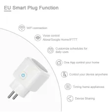 EWELINK Zigbee3.0 Smart EU Plug 16A 20A Energy Monitoring Timer Function App Control Smart Home Automation Voice Control with Alexa Google Assistant AC 100-240V