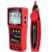 TOOLTOP 3 in 1 Network Cable Tester + Multimeter + Red Light Pen 600M Network Cable Length Measure AC DC Current Voltage Measurement Anti-noise Line Tracker With Bag ET624 ET626 ET628
