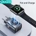 [GaN Tech] USAMS CC293 T67 20W 2-Port USB PD Charger with iWatch Wireless Charging Function USB-A+Type-C Fast Charging Wall Charger Adapter EU Plug for iPhone 16 16 Pro 15 14 13 Pro Max for Huawei Mate XT for Xiaomi 15pro for Apple Watch