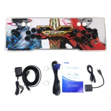 Pandorra Box 3D Retro Game Console Built-in 7000 Games Arcade Video Game Machine 8-button Dual Player Gamer Console with Joystick for Kids Fun EU Plug