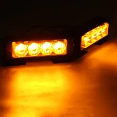12V 4LED*2 Flashing Lights Car Front Grille Warning Lights Strobe Lights One To Two Long Bar Lights Warning Lamp